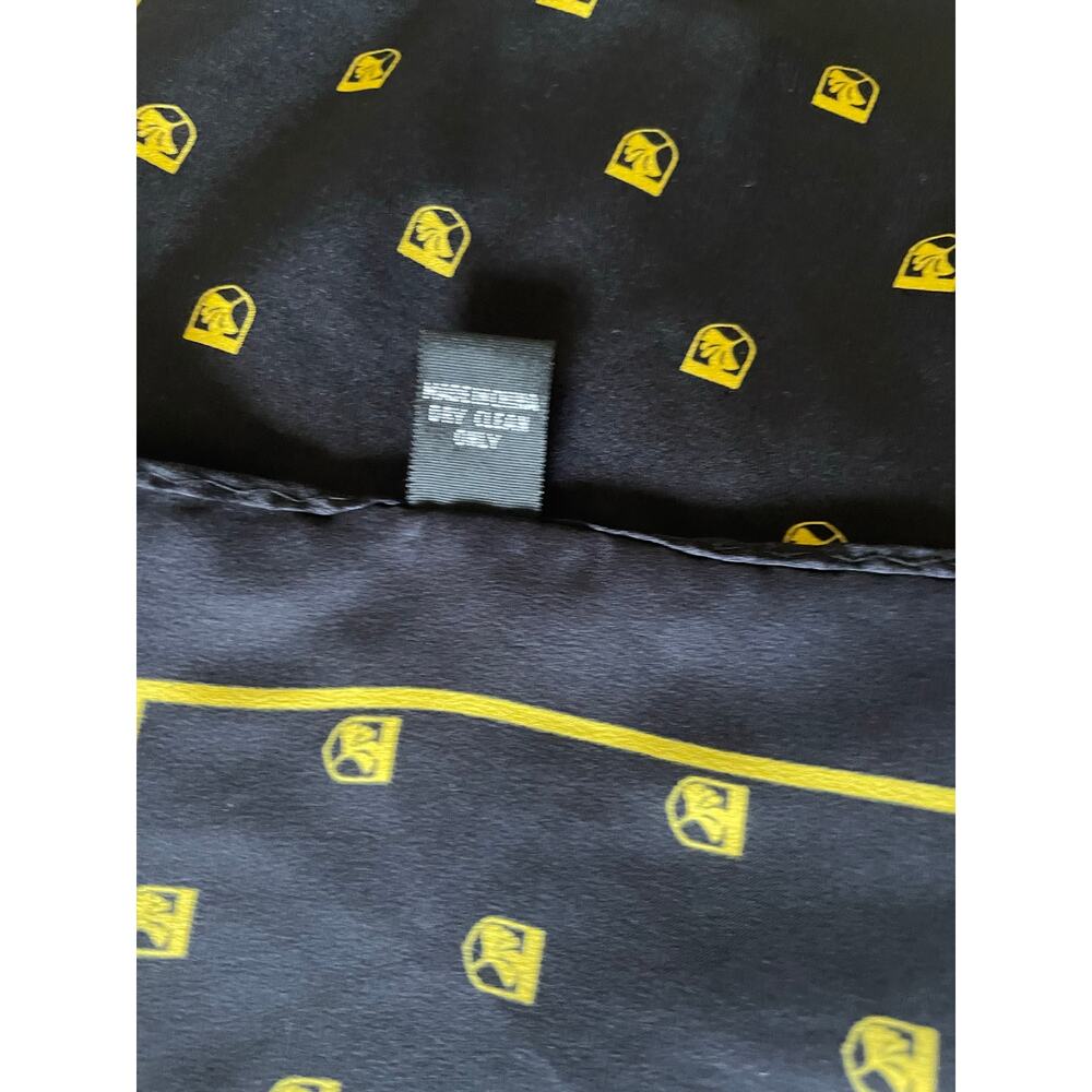 Black Silk Scarf with Yellow flowers and boarder 53x12 Classic Goth Cottagecore - Picture 4 of 7